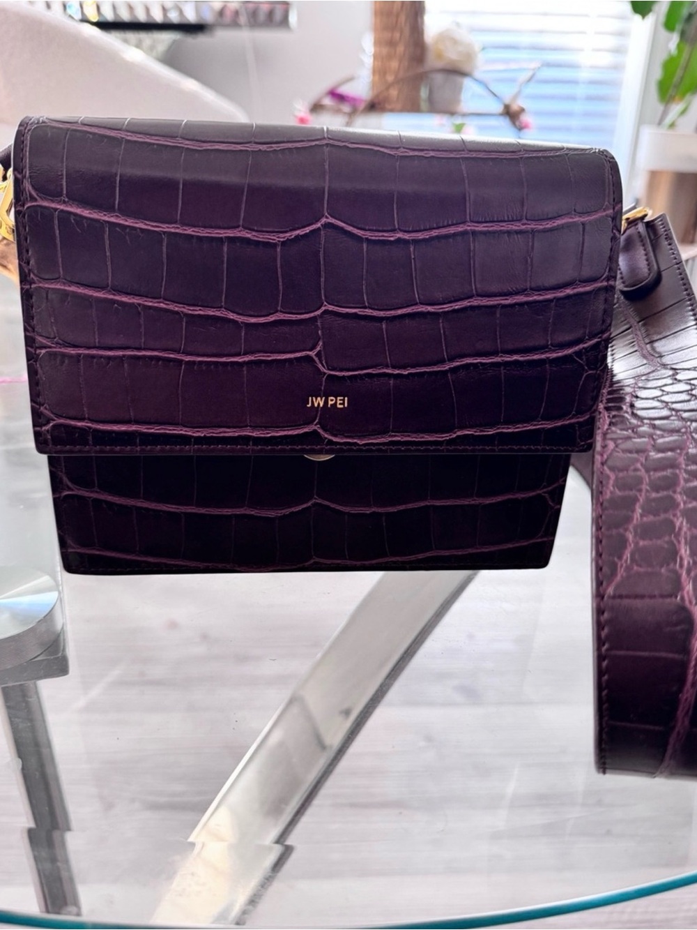 JW PEI mini flap croc bag NWOT